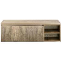 Frozen 3D Badmeubelset 140 cm - Greeplijst in Kleur - Wastafel Regaalkast met Bovenblad French Oak - thumbnail
