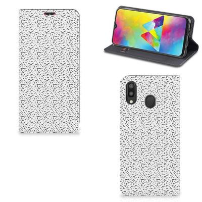 Samsung Galaxy M20 | Hoesje met Magneet | Stripes Dots Samsung Galaxy M20 | Hoesje met Magneet | Stripes Dots
