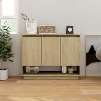 Dressoir 97x31x75 cm bewerkt hout sonoma eikenkleurig - thumbnail