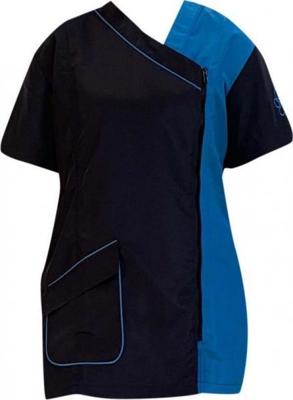 Trimshirt k. mouw licht- en donkerblauw, zijsluiting - Maat XL