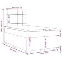 Boxspring met matras stof lichtgrijs 120x200 cm - thumbnail