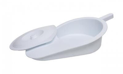 Ergonomisch gevormde bedpan gemaakt van stevig kunststof Ergonomisch gevormde bedpan gemaakt van stevig kunststof