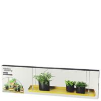 Esschert Design plantenblad hangend rechthoekig l goudkleurig - thumbnail