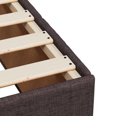Bedframe zonder matras stof donkerbruin 200x200 cm - thumbnail