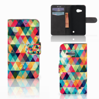 Microsoft Lumia 550 Telefoon Hoesje Geruit - thumbnail