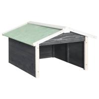 Overkapping voor grasmaaier 72x87x50 cm vurenhout grijs en wit - thumbnail