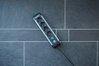 Brennenstuhl Premium-Alu-Line Met Schakelaar 4-Voudig 1,8M H05Vv-F 3G1,5 - 1391030400 - thumbnail