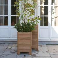 Hoge houten plantenbak naturel 76x42x98 cm - thumbnail