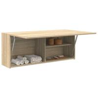Badkamerwandkast 100x25x40 cm bewerkt hout sonoma eikenkleurig - thumbnail