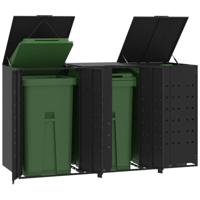 Containerberging voor 3 containers 207x79x117 cm staal zwart - thumbnail