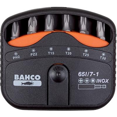 Bahco 65I/7-1 Bitset 7-delig Kruiskop Phillips, Kruiskop Pozidriv, Buiten-zesrond (TX)