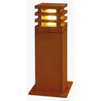 Buitenlamp staand RUSTY 40 cm hoog 3000K vierkant roest kleurig cortenstaal - thumbnail