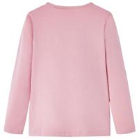 Kindershirt met lange mouwen zwanenprint 92 lichtroze - thumbnail