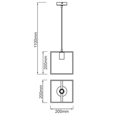 Brilliant HanglampArica zwart met hout - 99420/76