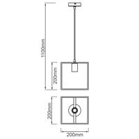 Brilliant HanglampArica zwart met hout - 99420/76 - thumbnail