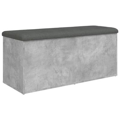 Opbergbankje 102x42x45 cm bewerkt hout betongrijs