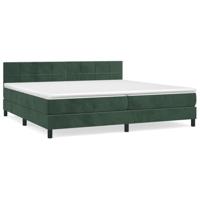 Boxspring met matras fluweel donkergroen 200x200 cm - thumbnail