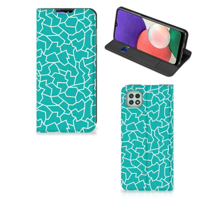 Samsung Galaxy A22 5G | Bookcase | Cracks Blue