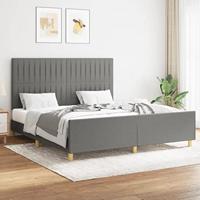 Bedframe zonder matras stof donkergrijs 160x200 cm - thumbnail