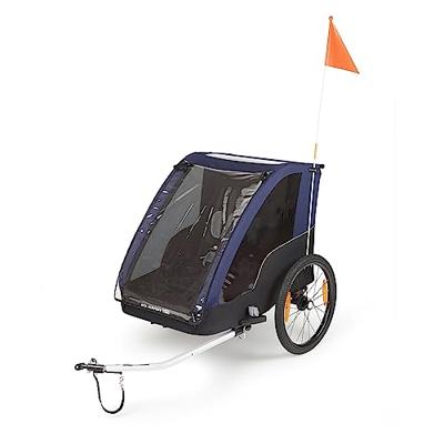 Polisport kindertrailer met wandelkit grijs/blauw