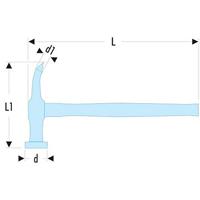 Facom hamer met gebogen hamerpen en ronde, bolvormige kop - 868D.40BOC - thumbnail