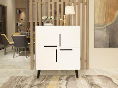 Commode MAQUERO 4 deuren wit