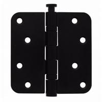 Kogellagerscharnier 89 x 89 mm met ronde hoek mat zwart incl. schroeven - thumbnail