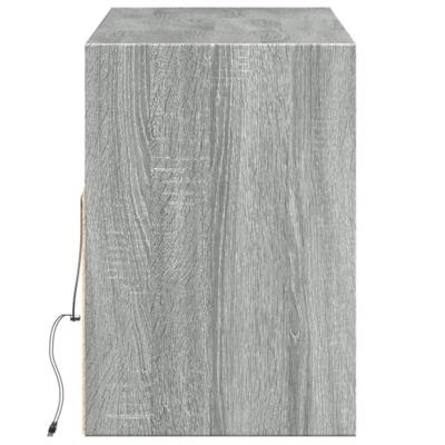 Tv-wandmeubel met LED-verlichting 130x31x45 cm grijs sonoma