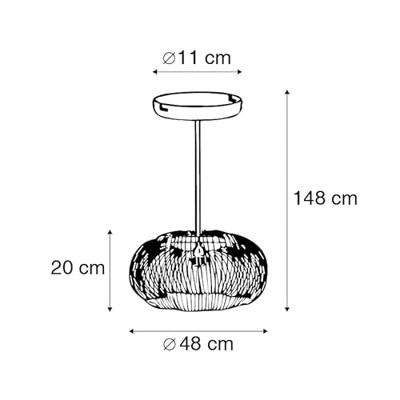 QAZQA Industriële hanglamp koper 49 cm - Finn