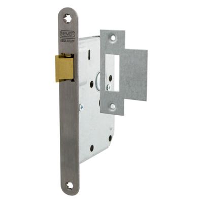 Nemef_YALE 1255 Loopslot | DM50mm | krukgat 8mm | voorplaat RVS 20x174mm afgerond | messing dagschoot | DR 1+3/2+4 - 9125517533