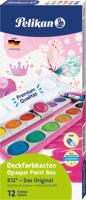 Pelikan verfdoos 735/K12, glitter roze, 12 napjes - thumbnail