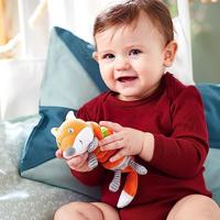 Haba bromfiguur Vos Foxie junior pluche oranje - thumbnail