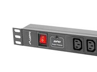 Lanberg PDU-08I-0200-C20-BK energiedistributie 8 AC-uitgang(en) 1U Zwart - thumbnail