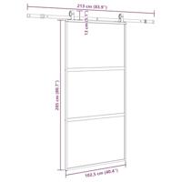 Schuifdeur met beslagset 102,5x205 cm gehard glas zwart - thumbnail