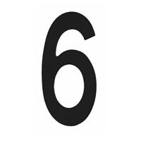 Intersteel Huisnummer 6 hoogte 15 cm RVS/mat zwart - thumbnail