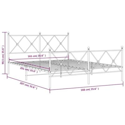 Bedframe met hoofd- en voeteneinde metaal wit 160x200 cm
