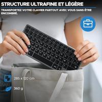 TKL-toetsenbord - BLUESTORK - Bluetooth + 2,4 Ghz pc - grijs en zwart - thumbnail