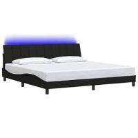 Bedframe zonder matras "Hanko" stof zwart 200x200 cm - thumbnail