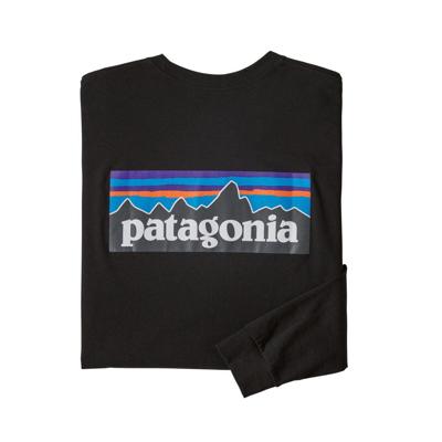 Patagonia Long-Sleeved P-6 Logo Responsibili-Tee Shirt Heren Black XS