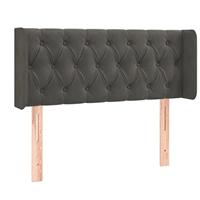 Hoofdbord met randen 93x16x78/88 cm fluweel donkergrijs - thumbnail