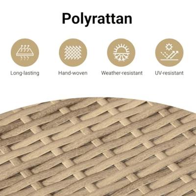 Tuinbank 2-zits met kussens poly rattan beige Tuinbank 2-zits met kussens poly rattan beige