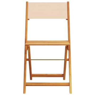 Bistrostoelen 2 st massief acaciahout en stof beige