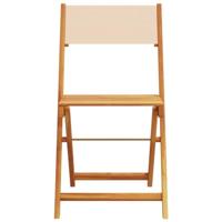 Bistrostoelen 2 st massief acaciahout en stof beige - thumbnail