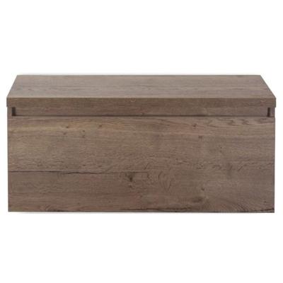 Frozen Badmeubelset 100 cm - Greeplijst in Kleur - Inclusief Wastafelbovenblad Tabacco