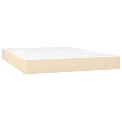 Boxspring met matras en LED stof crèmekleurig 140x190 cm