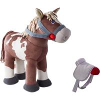 Haba paard Joey junior 35 x 30 cm textiel bruin/wit - thumbnail