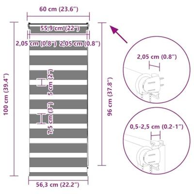 Zebra rolgordijn 60x100 cm stofbreedte 55,9 cm polyester wit Zebra rolgordijn 60x100 cm stofbreedte 55,9 cm polyester wit
