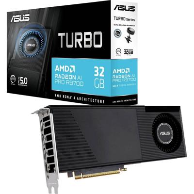 Asus AMD Radeon AI Pro R9700 Videokaart 32 GB GDDR6-VRAM PCIe HDMI, DisplayPort 2.1