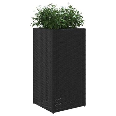 Plantenbakken 2 st 40x40x80 cm poly rattan zwart