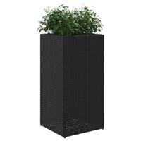 Plantenbakken 2 st 40x40x80 cm poly rattan zwart - thumbnail